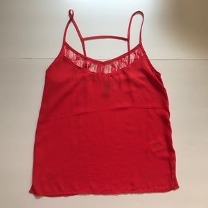 H&M Divided Coral Strap Back Lace Detail Tank XS